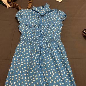 Vintage polka dot button up dress